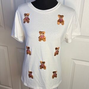 On 12th Embroidered Teddy Bears w Embellished Bow size Medium